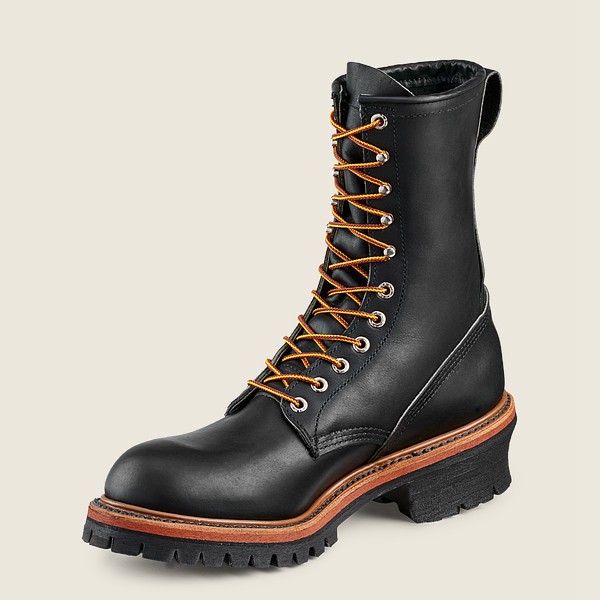 Red Wing Work Boots Loggermax - 9-inch Soft Toe - Black - Mens RJK716925